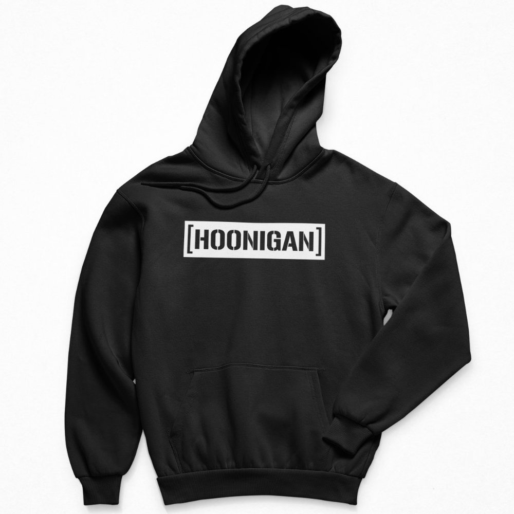NEW Hoonigan Logo Fleece Pullover Hoodie BLACK - Picture 1 of 1